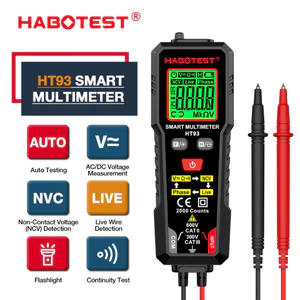 D (Bảo Hàng 1 Năm)HABOTEST HT93 Máy đo điện áp vạn năng kỹ thuật số thông minh 2000 Máy đo điện áp đếm NCV AC/DC