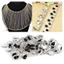 PYCOU 1 Chiếc Viền Viền Kim Cương Giả, Màu Đen 1 Chiều Dài Dây Xích Tua Rua Pha Lê, Thủy Tinh Lấp Lánh Thả Hạt Đính Hạt Viền Ruy Băng Phụ Kiện Quần Áo