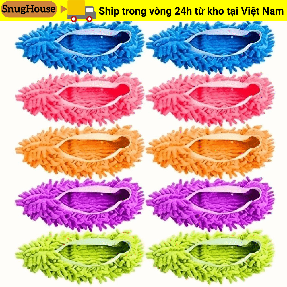 SNUGHOUSE 1 Dép lau nhà bằng sợi nhỏ, Dép lau nhà có thể tháo rời gia dụng, Vải lau sàn nhà bằng sợi nhỏ có thể tái sử dụng đa chức năng