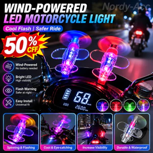 WIND POWERED LED MOTORCYCLE LIGHTS Tay cầm Gương chiếu hậu Trang trí cảnh báo an toàn