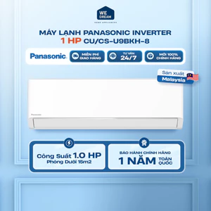 Máy Lạnh Panasonic Inverter 1.0 HP CU/CS-U9BKH-8 | Cánh Đảo Gió Aerowings | Hàng Chính Hãng