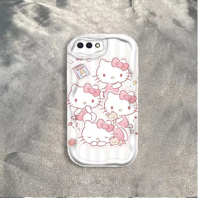 Thích Hợp Cho OPPO A3S A12E A1K AX5 Realme C2 Bảo Vệ 3D Mềm TPU Kitty Cat Vỏ Điện Thoại Chống Sốc