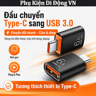 Đầu chuyển OTG Type-C USB 2 chiều sạc nhanh 120W truyền dữ liệu cho iPhone Samsung Xiaomi OPPO laptop tablet