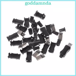 GODD 10 Bộ DIY Mini USB 2 0 5PIN Cắm Ổ Cắm Có Vỏ Nhựa Có Đầu Nối Đuôi