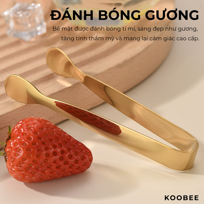 Kẹp Gắp Đá Inox 304 KOOBEE Màu Vàng/Bạc – Kẹp Gắp Đường Viên, Trái Cây, Đá Viên Cho Quán Cafe, Trà Sữa, Gia Đình | 397
