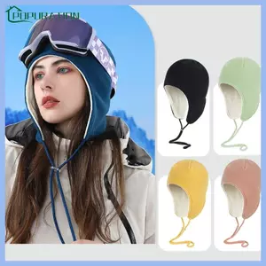 POP Mũ Mùa Đông Cho Tuyết Đi Xe Đạp Trượt Tuyết Nam Nữ Mũ Ấm Áp Chống Gió Mũ Earflap