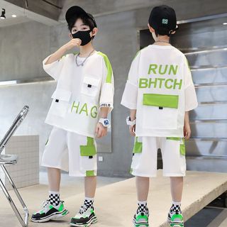Bộ đồ mùa hè cho bé trai – Áo tay ngắn + quần shorts mỏng, phong cách năng động và thoải mái