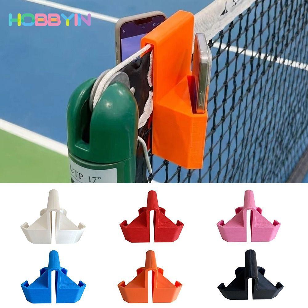 Giá đỡ máy ảnh tennis HOBBYIN, kẹp cầm tay góc nhìn kép, giá treo điện thoại an toàn in hình, giá đỡ hành động ghi âm quần vợt