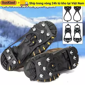 SUNKISSD 1 Đôi Giày Crampons, Chống Trơn Trượt Đa Năng Ice Gripper Spike, Spike 5 / 8 Răng Spike Grips Cleats Mùa Đông Ngoài Trời