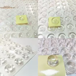 TRTR 12 Chiếc Rõ Ràng Tự Dính Chặn Cao Su Giảm Chấn Đệm Tủ Ốp Lưng Silicon VN