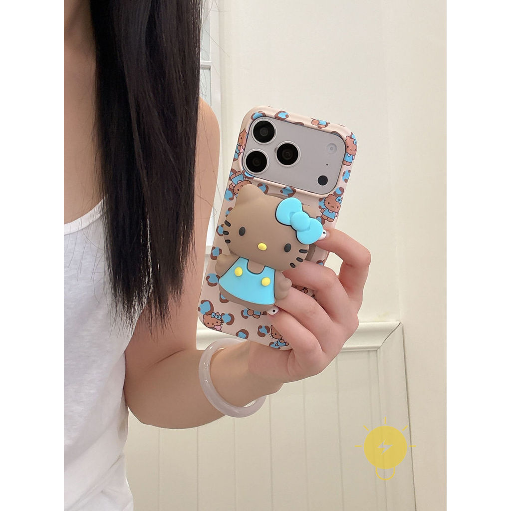 Phone Case For iPhone 17 Pro Max 16 15 with Griptok TPU Magnetic Leopard Print Leopard Kitty Aesthetic Korean Cute