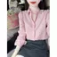 Áo Sơ Mi Nữ Màu Hồng Ve Áo Sơ Mi Phong Cách Trưởng Thành, Ánh Sáng Cao Cấp Sang Trọng, Giảm Tuổi Thời Trang Top