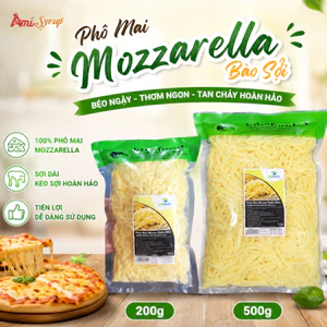 Phô Mai Mozzarella Bào Sợi Kiwifood 200g và 500g Béo Ngậy, Kéo Sợi Đẹp Tiện Lợi Chế Biến