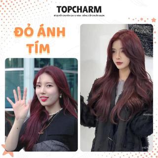 [NHIỀU DƯỠNG] Thuốc nhuôm tóc ĐỎ ÁNH TÍM phủ bạc Chamis lên màu không cần tẩy dưỡng tóc nữ tặng bộ dụng cụ