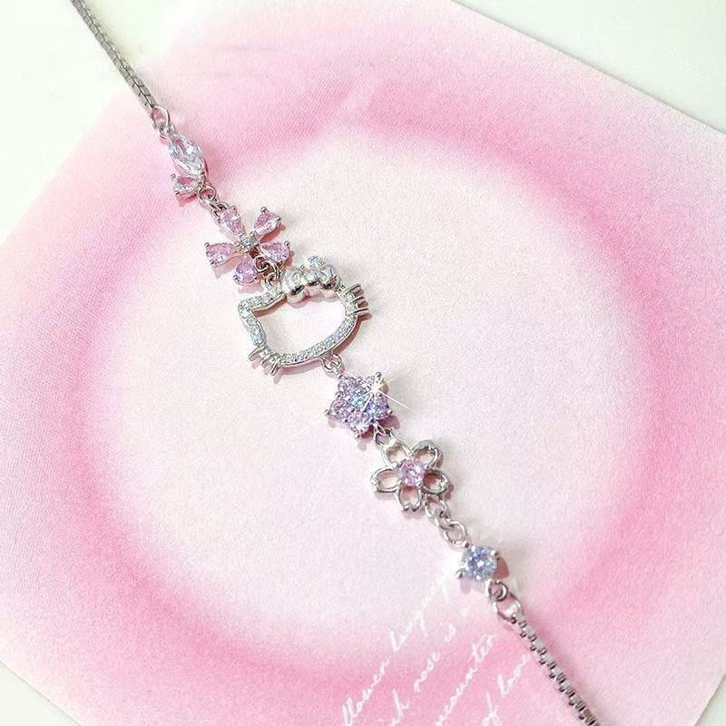 Vòng tay zircon sáng bóng, thiết kế thời thượng theo phong cách mèo