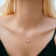 Dây chuyền mặt dây chuyền tối giản dành cho nữ, Thanh ngọc trai Dainty mạ vàng Trang sức vô cực tình