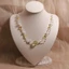 Vòng cổ xếp lớp ngọc trai pha lê chanh dành cho nữ - Dây chuyền xương đòn Dainty sang trọng kiểu Pháp - Trang sức phong cách nhẹ nhàng thanh lịch