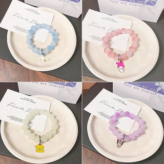 1 Vòng Tay Pha Lê Hoạt Hình Với My Melody Kuromi Và Cinnamoroll Hạt Mờ Gradient Vòng Tay Trẻ Em