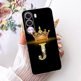 Dành Cho Realme C100 4G C100i C100x Vương Miện Thời Trang Chữ Cái Ban Đầu Cặp Đôi Vỏ Điện Thoại RealmeC100 4G Silicon Mềm TPU