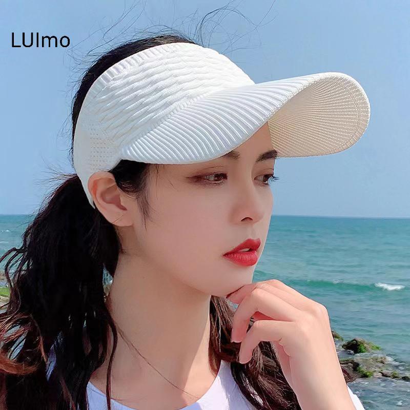 LUImo Mùa Hè Chống Tia UV Mũ Chống Nắng Nữ Rỗng Mũ Du Lịch Bãi Biển Thể Thao Ngoài Trời Tấm Che Mũ Dệt Kim Mũ Bóng Chày SBS