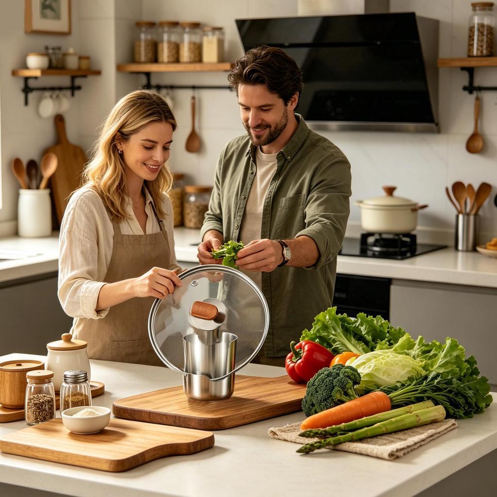 2 trong 1 Thìa Inox Còn Lại Có Nắp Nồi Giá Đỡ Dọc Thìa Còn Lại Cho Quầy Tủ shopidaevn