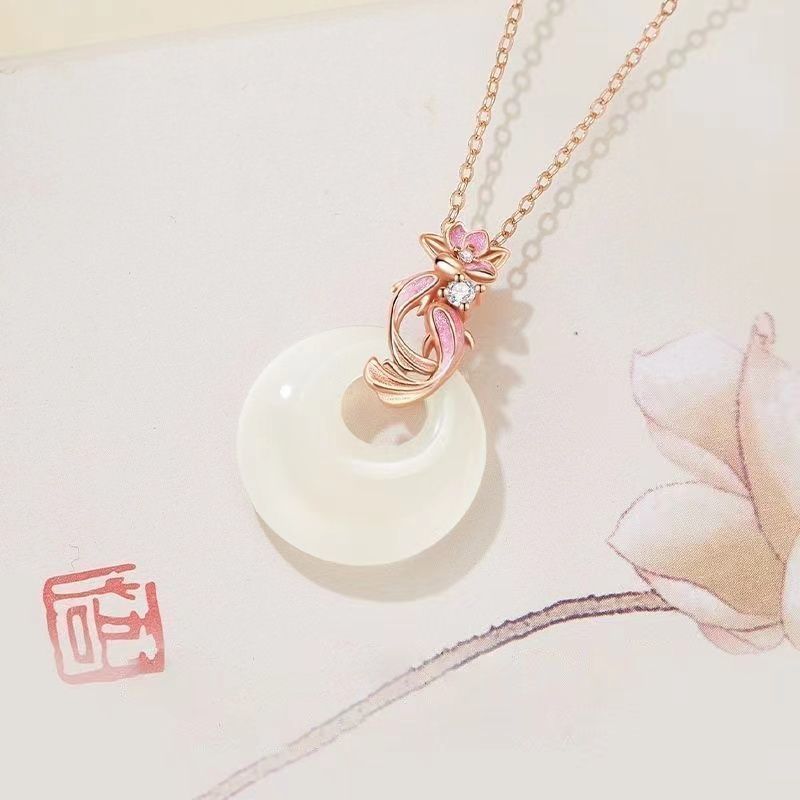 Mới Phong Cách Trung Hoa Sen Koi Khóa An Toàn Vòng Cổ Nữ Mới Phong Cách Trung Hoa Cung Điện Quà Tặng Sinh Nhật Cho Mẹ Bạn Gái Quà Tặng 26.3.22