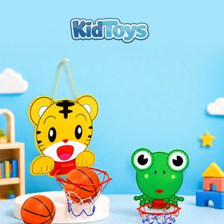Bộ Bóng Rổ Mini Hình Ếch Xanh KidToys - Kèm Bóng Và Bơm Cho Bé Chơi Vận Động