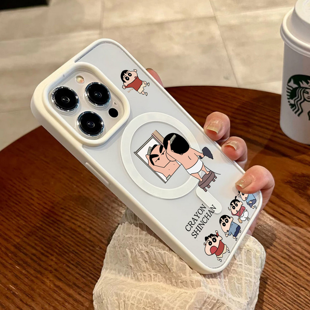ốp lưng iphone hít nam châm Shin Cậu Bé Bút Sáp Cho Iphone 7 xs xr 11 12 13 14 15 16 Pro Max Plus