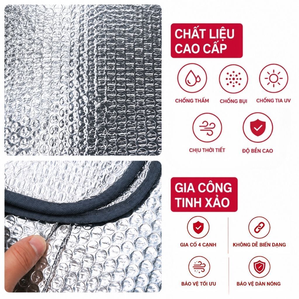 Tấm Che Cục Nóng Máy Lạnh HomeMate Chống Nắng Mưa, Màng Nhôm Cách Nhiệt Chống UV Bảo Vệ Điều Hòa