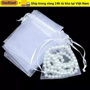 SUNKISSD 25 / 50 Chiếc Túi Quà Tặng Có Thể Vẽ Giáng Sinh Ủng Hộ Đảng Cung Cấp Dây Rút Túi