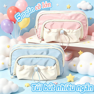 Túi đựng bút nhiều ngăn cho bé gái dễ thương cute hộp bút bút chì học sinh văn phòng phẩm tiện lợi