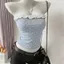 Milyfashion Chấm Bi Nấm Cạnh Nóng Kim Cương Giả Ống Top Phong Cách Mới Ngọt Cay Ngắn Top Có Miếng Lót Ngực Y2K MLNZ
