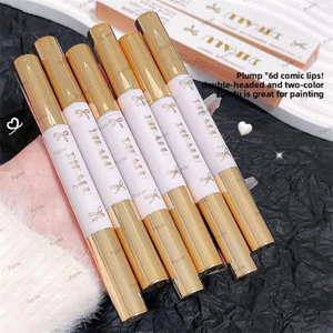 Son môi mờ mềm PYCOU, Son lót môi không thể chuyển đổi dưỡng ẩm, Dụng cụ trang điểm Lipsk hai đầu chống thấm nước