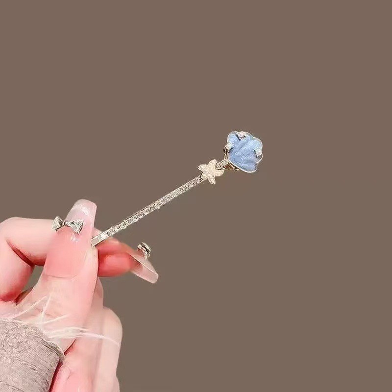MAUROPOLI Cao Cấp Kim Cương Giả Thiết Kế Niche Cảm Giác Nổ Tinh Tế Nhấp Nháy Kim Cương Hoa Kẹp