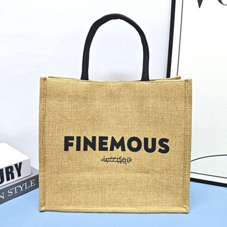 Túi Tote vải lanh Cotton phong cách Trung Quốc mới Graffiti thời trang