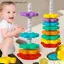 MỚI 1 Bộ Bé Quay Staing Đồ Chơi Xếp Hình Montessori Xoay Cầu Vồng Tháp Trẻ Em Phát Triển Kỹ Năng Vận Động Trò Chơi Trẻ Em Quà Tặng SKY