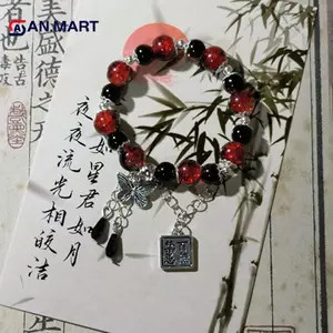 AN.MART Tian Guan Ci Fu Vòng Tay Cosplay Xie Lian Hua Cheng Heaven Chính Thức Phước Lành Bướm Mặt Dây Chuyền Đính Hạt Lắc Tay Quà Tặng Cặp Đôi VN