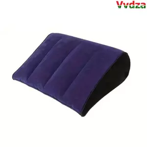 Gối Silicon VVDZA, Đệm Ma Thuật PVC Xanh + Đen, Quà Tặng Tam Giác Mềm Bơm Hơi Gối Nhà