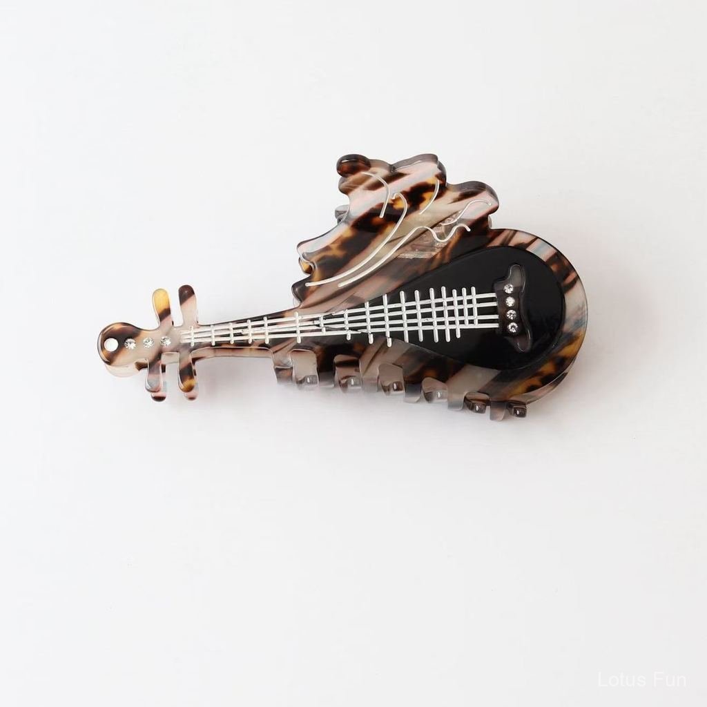 Kẹp Tóc Cá Mập Retro Phong Cách Mới, Phụ Kiện Tạo Kiểu Tóc Nhạc Cụ Pipa/Guzheng, Chất Liệu Acetate