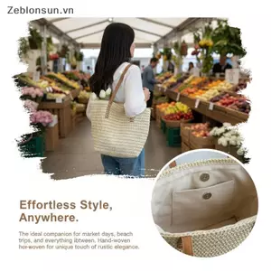 # HB # 1 Chiếc Bohemian Thời Trang Mùa Hè Ống Hút Đi Biển Túi Tote Dệt Tay Nữ Đeo Vai Du Lịch Shopper Dệt Túi Mua Sắm.