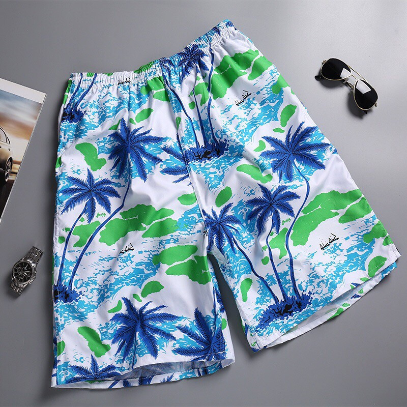 2026 Mới Họa Tiết Cây Dừa In Hình Phong Cách Hawaii Nam Mùa Hè Quần Short Đi Biển Thường Ngày
