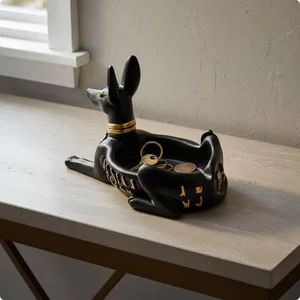 Trang Trí Anubis Khay Tượng Đa Năng Đầu Chó Hình Tổ Chức Thiết Kế Cổ Điển Cho Phòng Khách