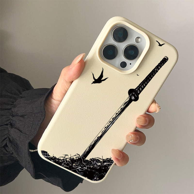 Ốp lưng cho iPhone 17 16 Pro Max 15 14 13 12 11 Samurai Sword Silhouette