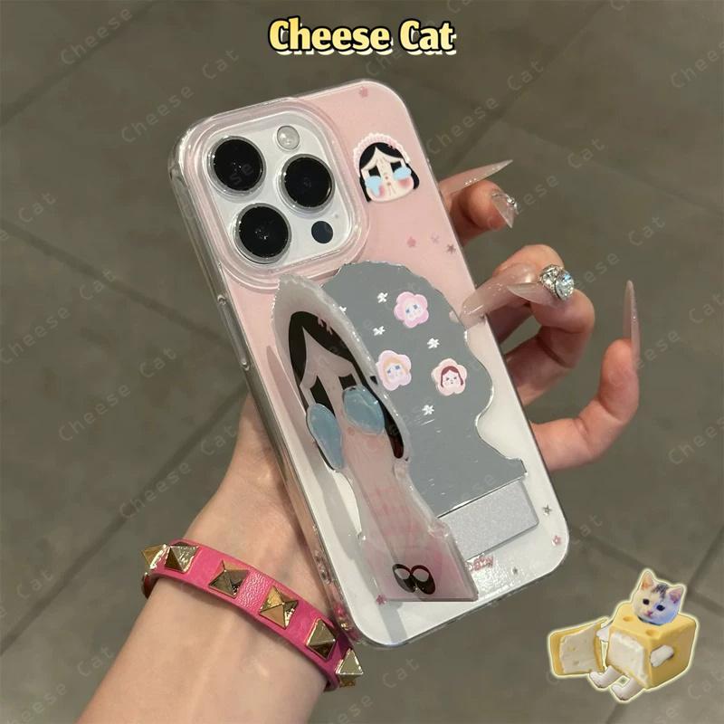 Gương Trang Điểm Giá Đỡ Điện Thoại cho CryBaby Ốp Lưng Điện Thoại iPhone 11 12 13 14 15 16E 17 Pro Max 7 Plus Xs Max XR