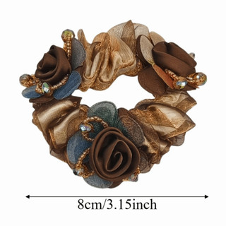 POYFOX Ren Tóc Scrunchies, Nhẫn Tóc Ruột Lớn Sáng Tạo Thanh Lịch, Dây Đầu Độ Đàn Hồi Cao Thoải Mái Mặc 3 Bó Hoa Dây Cao Su Nữ Sử Dụng