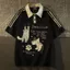 Mùa Hè 100% Cotton Tay Ngắn Cổ POLO Hoa Nhỏ Áo Thun Nữ Phiên Bản Hàn Quốc Thêu Mèo Con Lười Giữa Chiều Dài Top