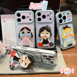 Ốp Lưng Cho IPhone 17Air 13 11 17 16 15 14 12 Pro Max 16 7 8 15 Plus Bìa mềm hoạt hình dễ thương Crybaby Bracket