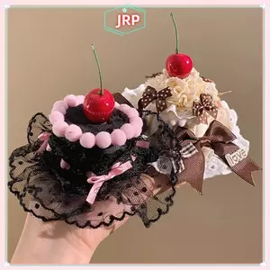 JRP Gothic Ren Bánh Tóc Dễ Thương Trẻ Em Kẹp Tóc Mũ Đội Đầu Phụ Kiện Tóc Kawaii Nữ Bé Gái Trang Trí Tóc JRP