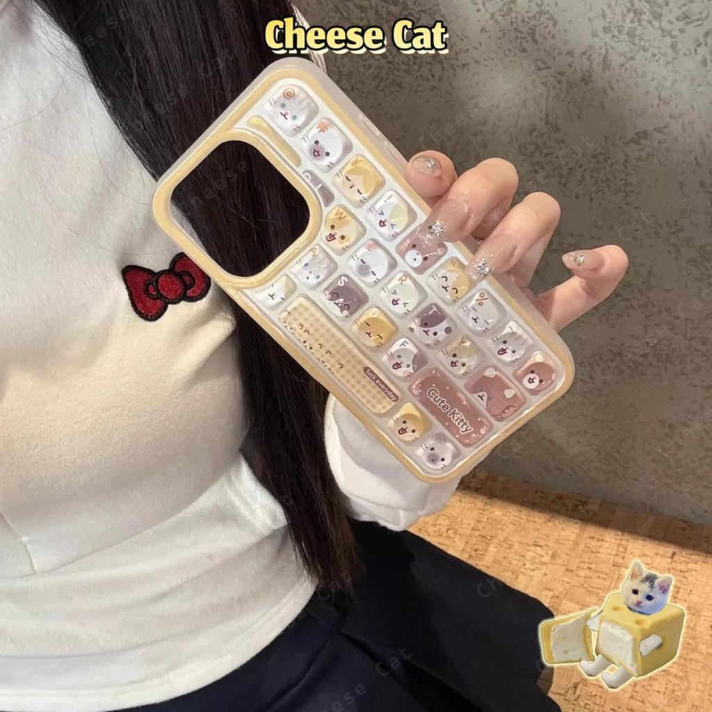 3D Bàn Phím Mèo Bàn Phím Ốp Lưng Điện Thoại iPhone 11 14 13 15 12 16 17 Pro Max Giảm Căng Thẳng ốp Lưng Điện Thoại