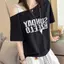 ECK Thời Trang Mùa Hè In Chữ Tay Ngắn Rời Vai Áo Thun Nữ HOT